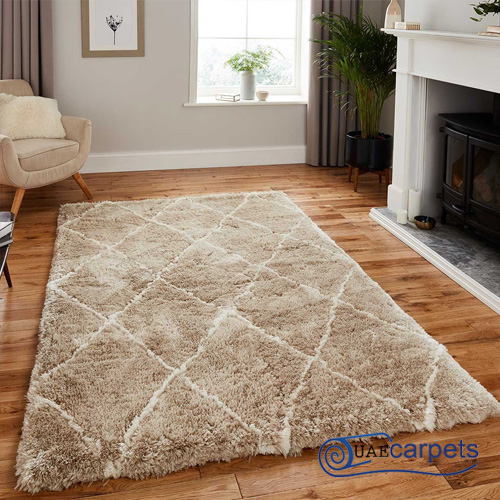 grey shaggy rug